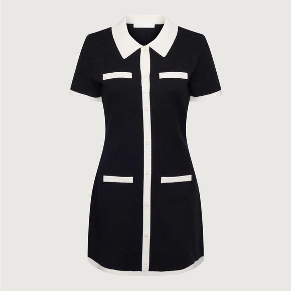 Dresses & Skirts - Sold Out Elegant Contrast Trim Knit Dress